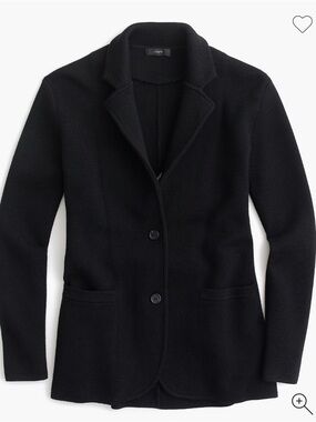 J. Crew Black Merino Wool Sweater Blazer